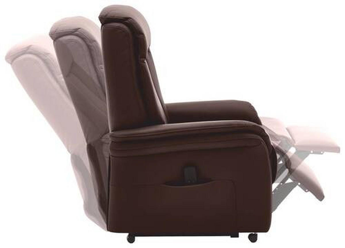 FERNSEHSESSEL in Dunkelbraun  - Dunkelbraun, Konventionell, Leder/Kunststoff (74/107/84cm) - Valdera