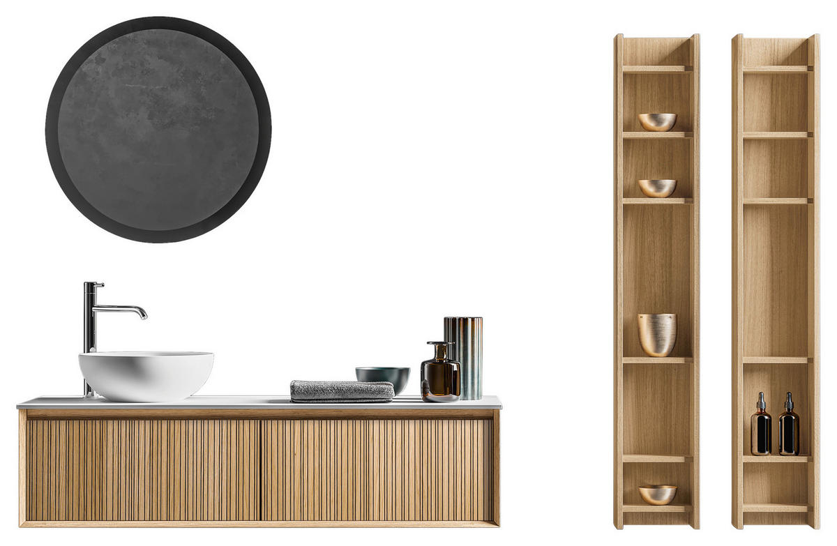 BADEZIMMERREGAL 25/150/15 cm  - Braun, Design, Holzwerkstoff (25/150/15cm) - Emilio Belluti