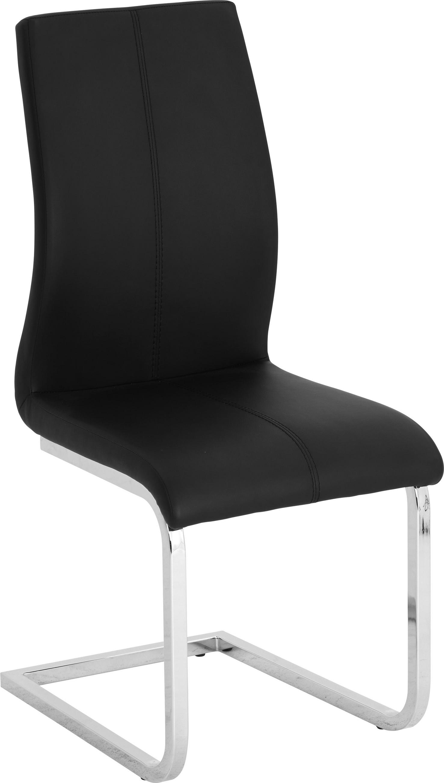 Schwingstuhl in Metall, Textil Schwarz, Chromfarben