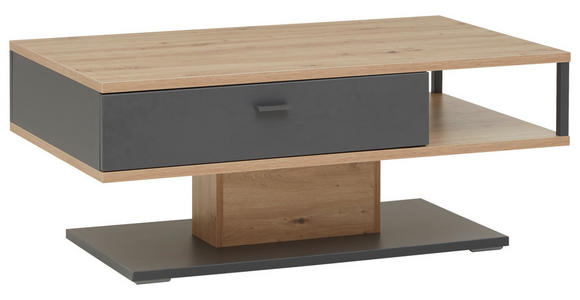 COUCHTISCH in Holzwerkstoff 110/65/45 cm - Schwarz/Eiche Artisan, KONVENTIONELL, Holzwerkstoff/Metall (110/65/45cm) - Hom`in