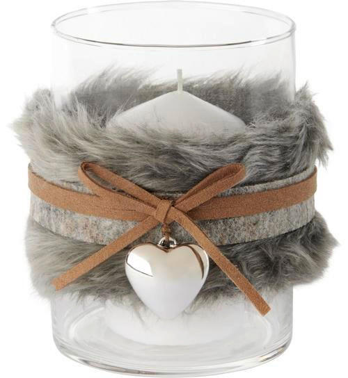 TEELICHTHALTER - Beige/Grau, LIFESTYLE, Glas (10/13cm)