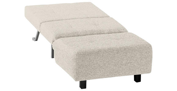 SCHLAFSESSEL Juice Flachgewebe Naturfarben Fußauswahl, Stoffauswahl, Liegefunktion  - Schwarz/Naturfarben, Design, Textil/Metall (85/92/102cm) - Novel