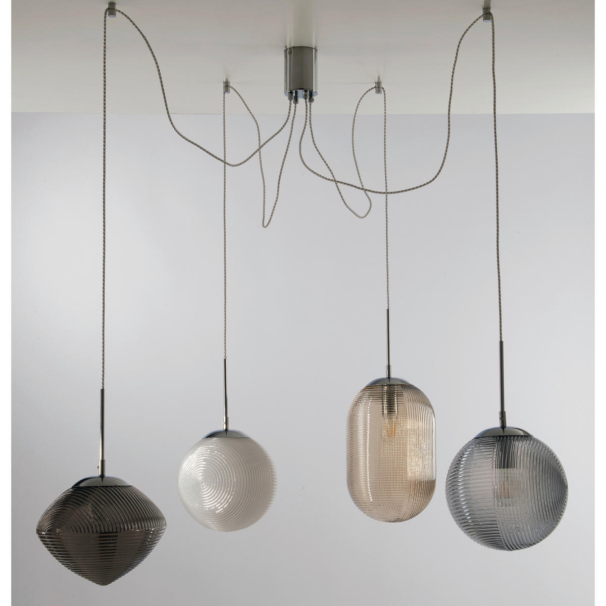 HÄNGELEUCHTE 25/43,6 cm  - Chromfarben/Multicolor, Trend, Glas/Metall (25/43,6cm)