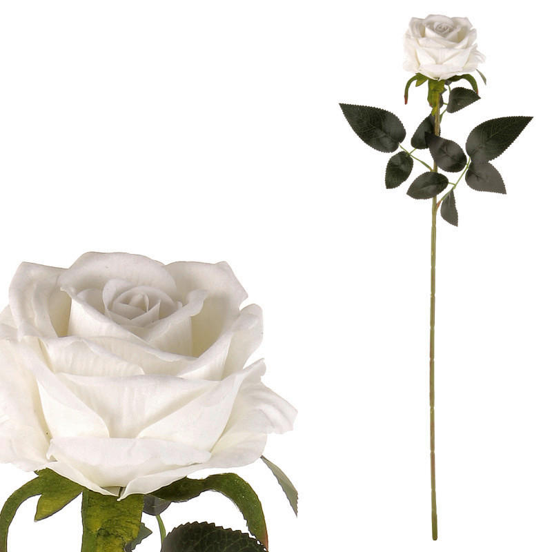 RŮŽE 76 cm - bílá, Basics, textil/plast (76cm)