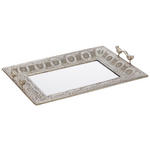SERVIERTABLETT   44/28/8,5 cm   - Silberfarben, LIFESTYLE, Glas/Metall (44/28/8,5cm) - Ambia Home