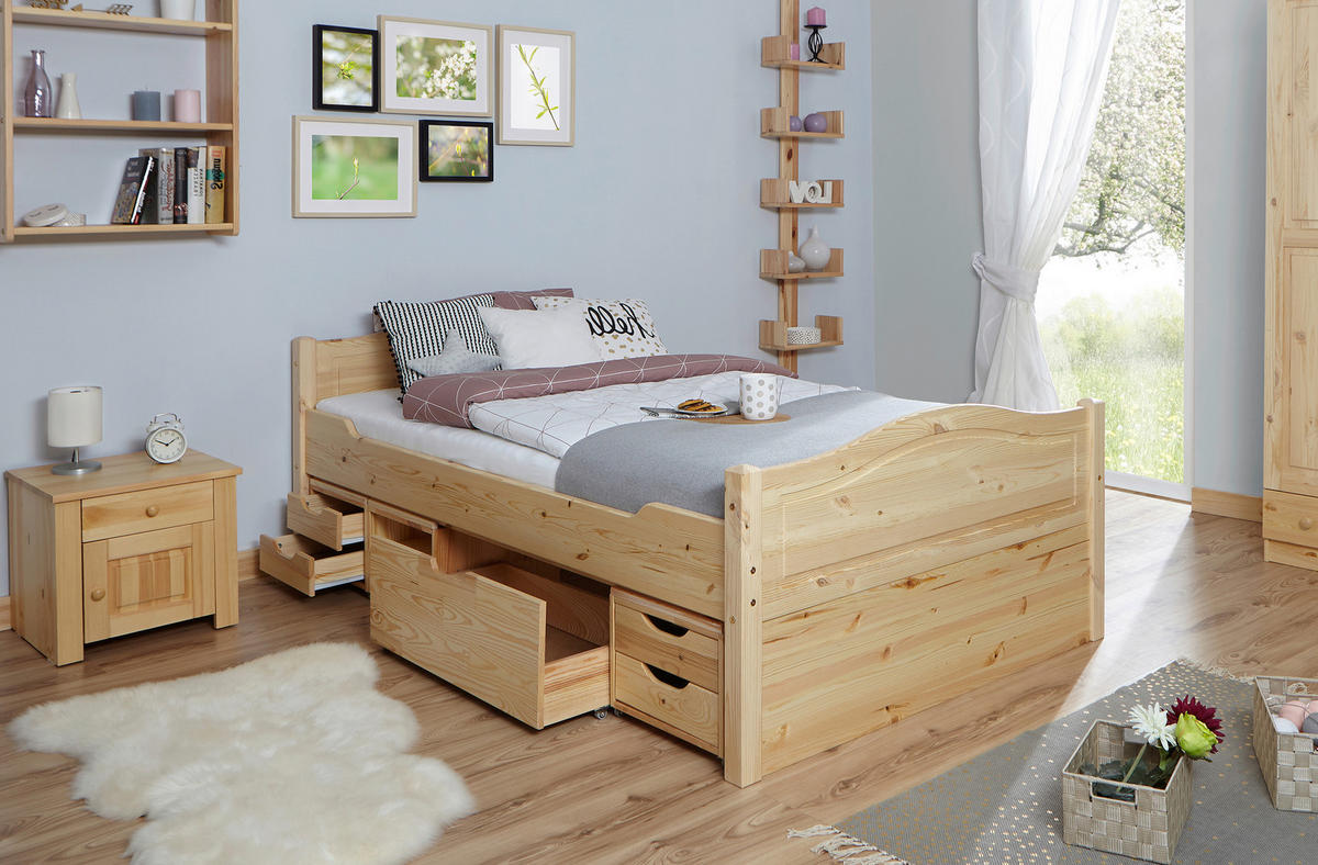 STAURAUMBETT 120/200 cm  Naturfarben   - Naturfarben, Modern, Holz (120/200cm) - MID.YOU