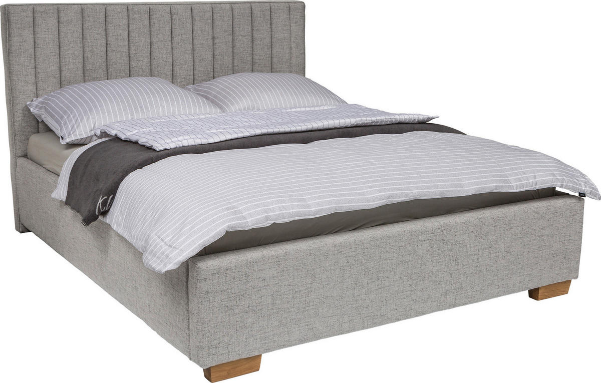 KÁRPITOZOTT ÁGY  szürke  - szürke, Basics, faalapú anyag/textil (171/110/220cm) - Hom`in