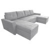 WOHNLANDSCHAFT in Cord Hellgrau  - Hellgrau/Schwarz, Design, Kunststoff/Textil (155/294/155cm) - MID.YOU