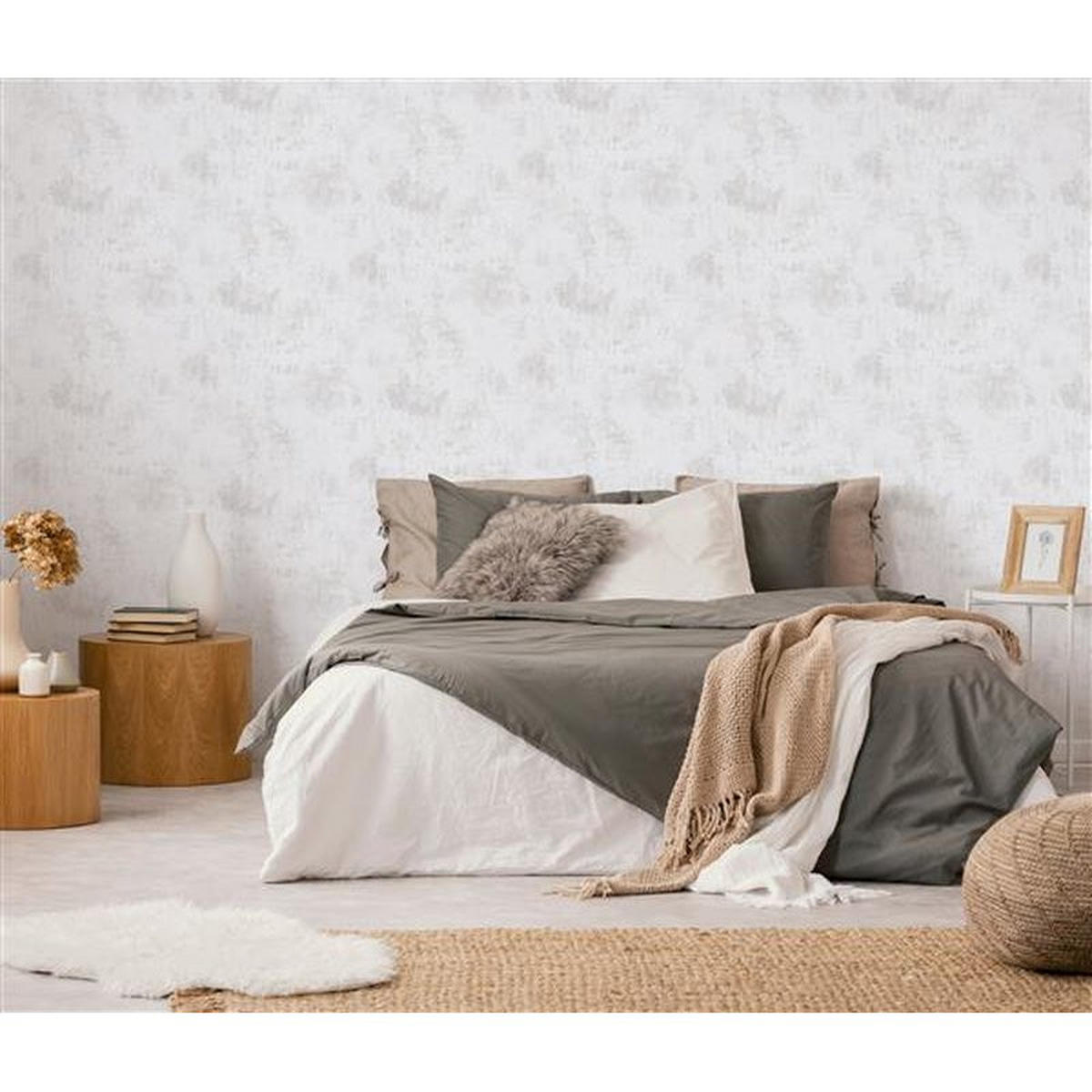 VINILNA TAPETA - siva/krem barve, Basics, papir (53*1000cm)