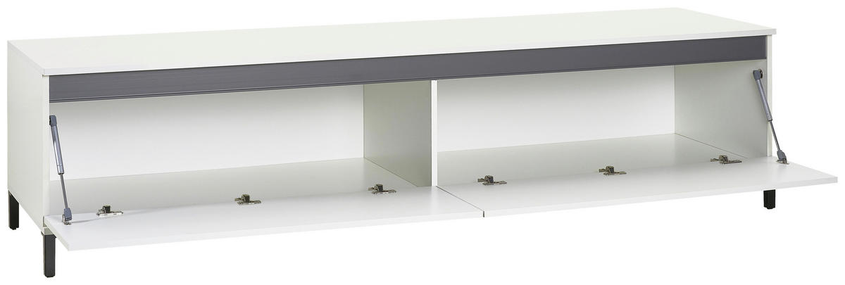 NÍZKA KOMODA, biela, biela s vysokým leskom, 200/50/40 cm - biela/biela s vysokým leskom, Design, kompozitné drevo/plast (200/50/40cm) - Xora