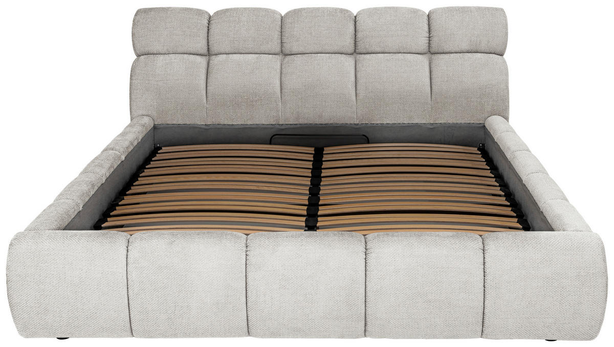 POLSTERBETT 180/200 cm,  in Beige,  - Beige/Schwarz, Design, Kunststoff/Textil (180/200cm) - Esposa