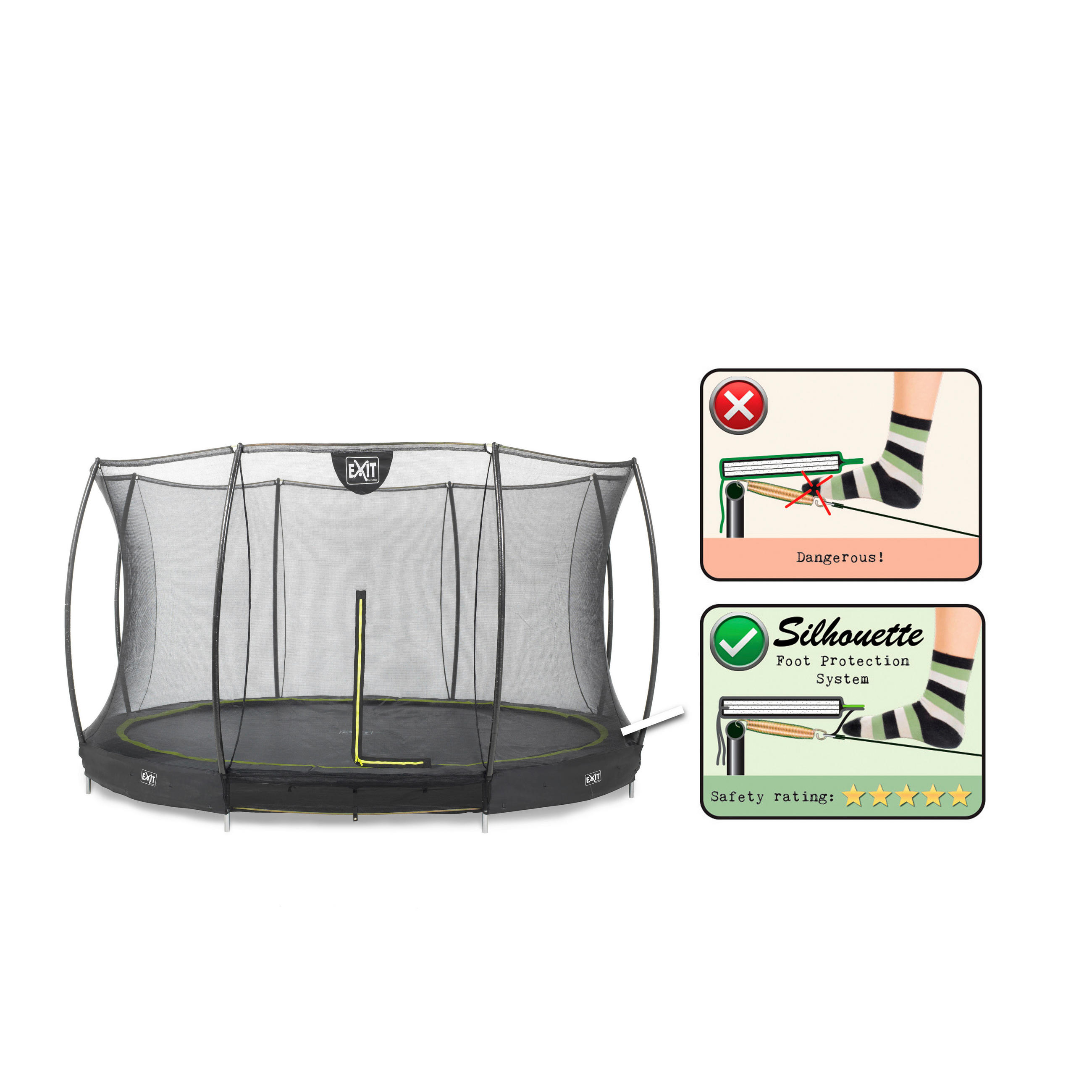 TRAMPOLIN EXIT GROUND Ø427  - Schwarz, KONVENTIONELL, Kunststoff/Metall (427/203cm) - EXIT Toys
