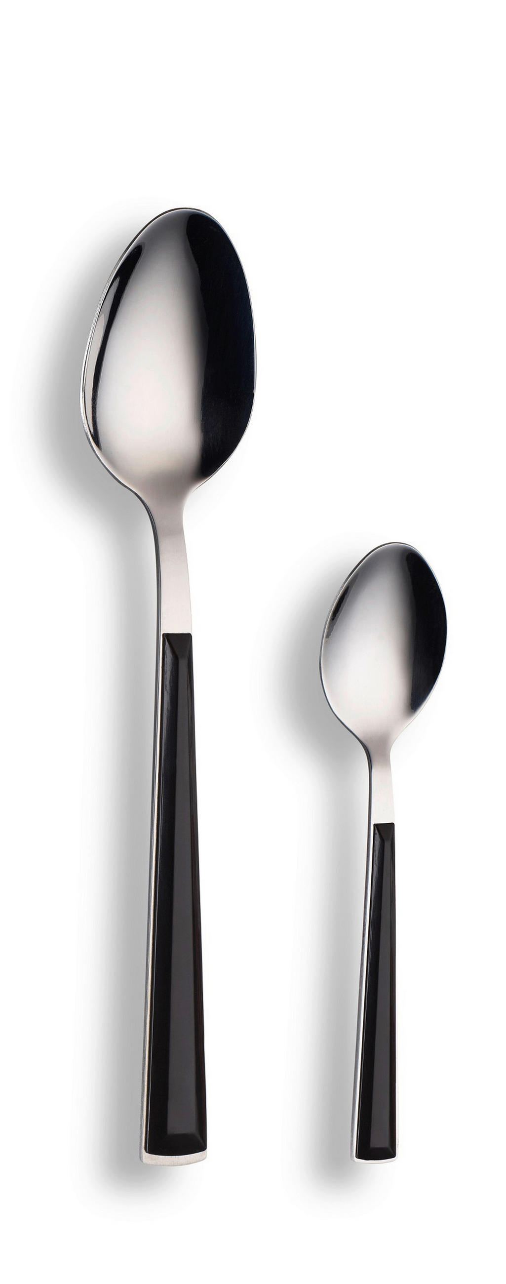 BESTECKSET 16-teilig Edelstahl  - Silberfarben/Schwarz, Basics, Kunststoff/Metall - Echtwerk