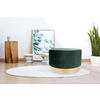 HOCKER in Holz, Textil, Holzwerkstoff Dunkelgrün  - Dunkelgrün/Goldfarben, Basics, Holz/Holzwerkstoff (55/43cm) - Kayoom