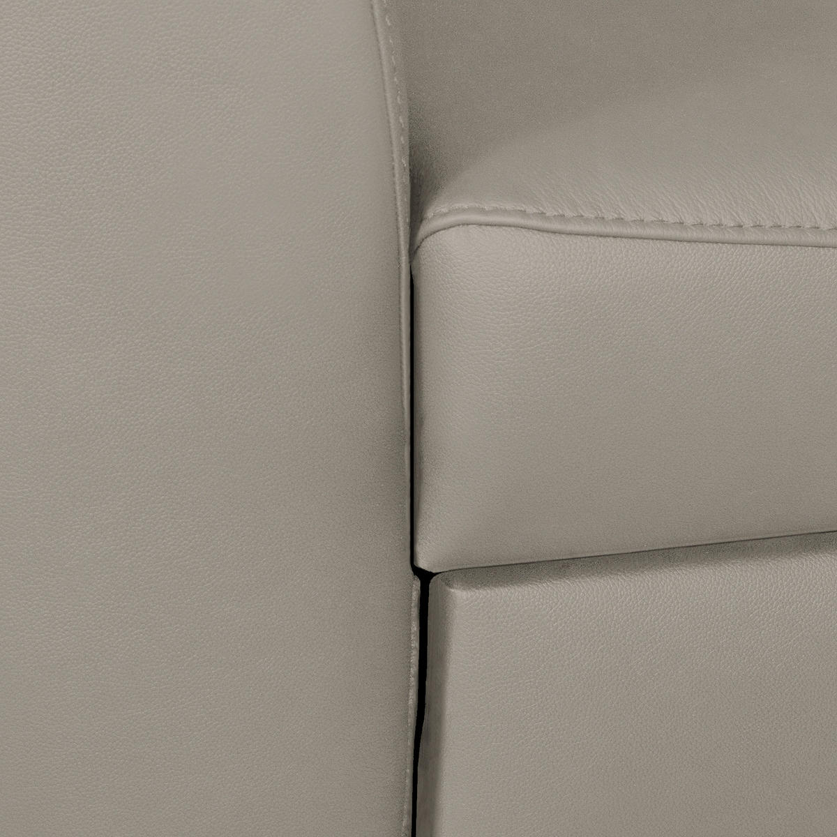 ECKSOFA in Lederlook Echtleder Platinfarben  241/168 cm  - Platinfarben/Chromfarben, Design, Leder/Textil (241/168cm) - Livetastic