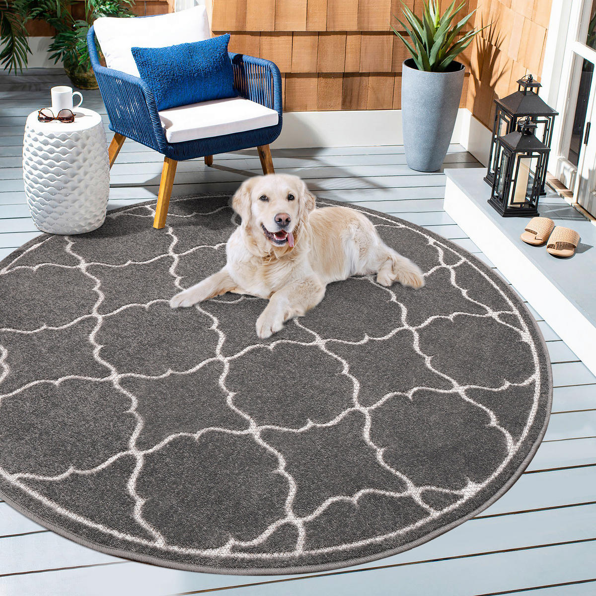 TEPIH ZA UNUTAR./VANJ. UPORAB  120 cm  siva  Berlin  - siva, Lifestyle, tekstil/plastika (120cm)