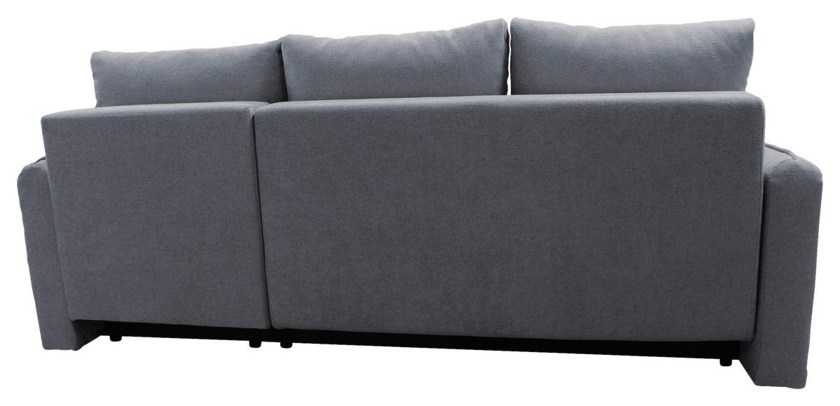 ECKSOFA in Struktur, Bouclé Grau  - Schwarz/Grau, Design, Kunststoff/Textil (209/143cm) - MID.YOU