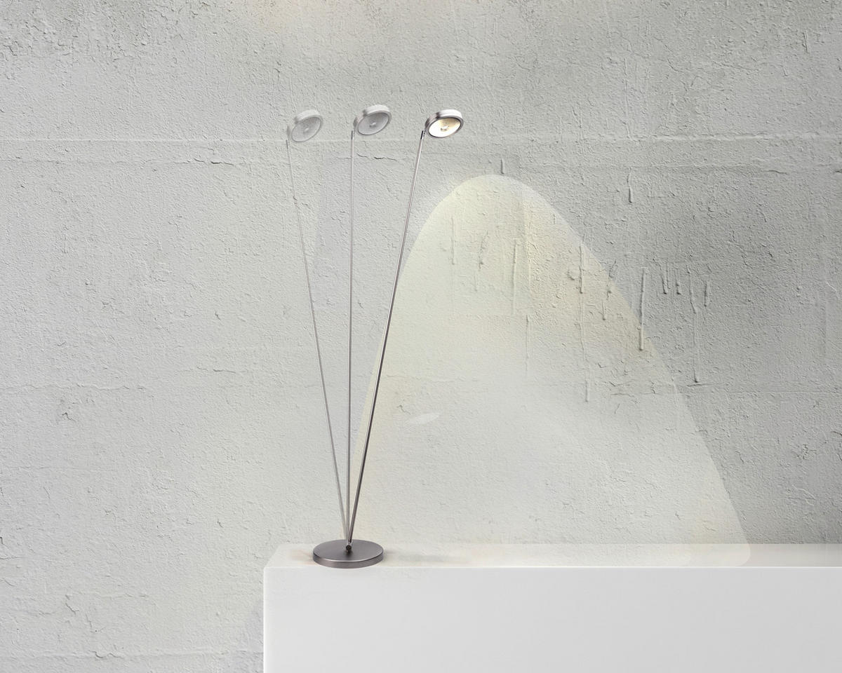 LED-STEHLEUCHTE 25/28,2/160 cm    - Nickelfarben, Basics, Metall (25/28,2/160cm)
