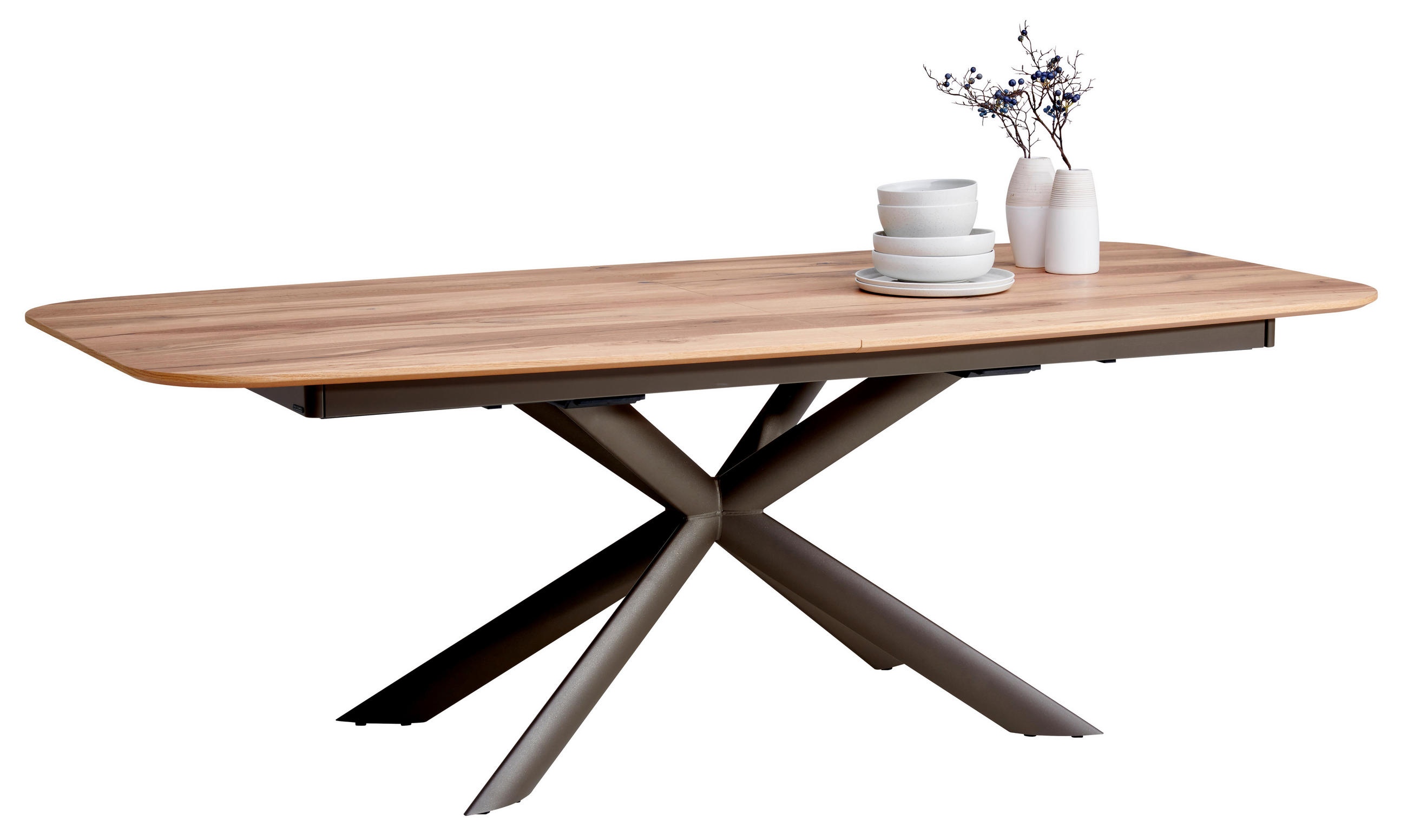ESSTISCH in Holz, Metall 220/110/76 cm  - Eichefarben/Graubraun, Design, Holz/Metall (220/110/76cm) - Venjakob