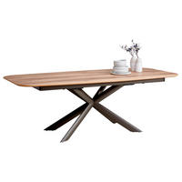 ESSTISCH in Holz, Metall 160/100/76 cm  - Eichefarben/Graubraun, Design, Holz/Metall (160/100/76cm) - Venjakob
