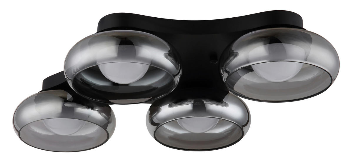 LED-DECKENLEUCHTE 65/46/10 cm   - Schwarz/Weiß, Design, Glas/Kunststoff (65/46/10cm) - Globo