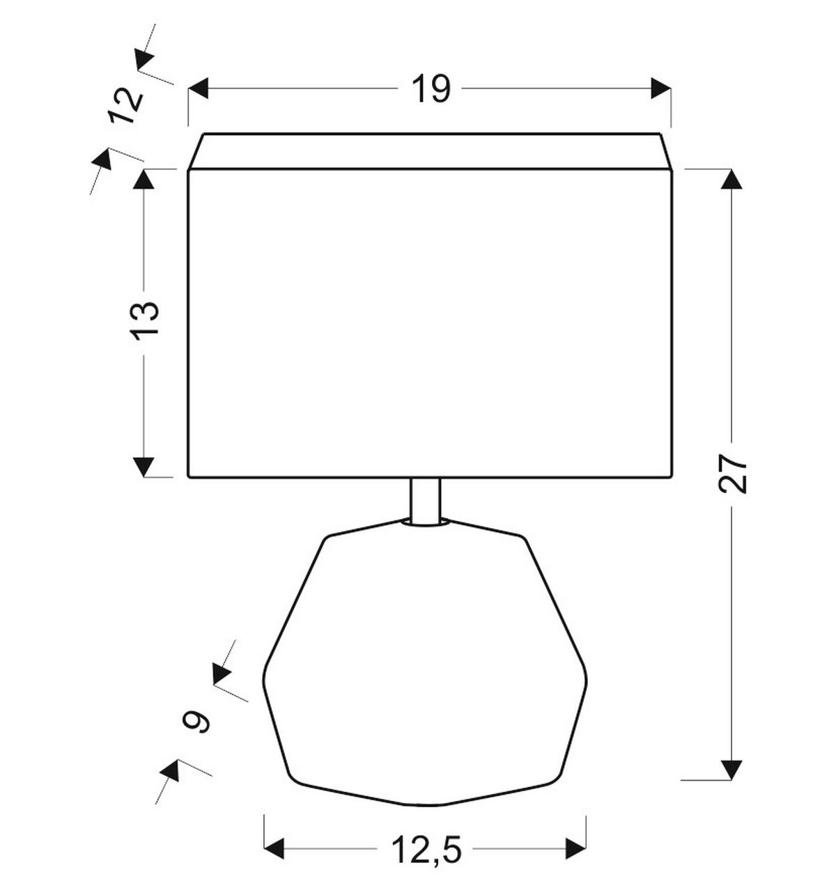 BORDSLAMPA 12/19/27 cm   - grå, Basics, textil/sten (12/19/27cm)