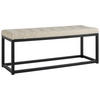 HOCKERBANK 120/45/42 cm Bouclé Beige  - Beige/Schwarz, Design, Textil/Metall (120/45/42cm) - MID.YOU