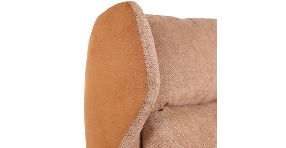 OHRENSESSEL Flachgewebe, Mikrofaser Cognac  - Cognac/Schwarz, KONVENTIONELL, Textil/Metall (75/111/83cm) - Carryhome