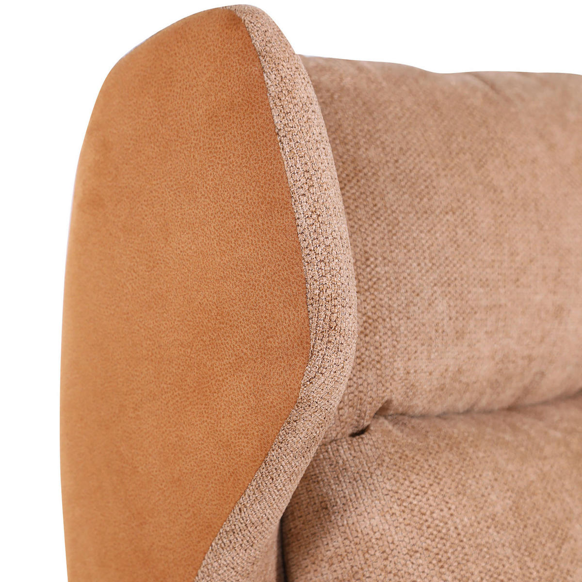 OHRENSESSEL Flachgewebe, Mikrofaser Cognac  - Cognac/Schwarz, KONVENTIONELL, Textil/Metall (75/111/83cm) - Carryhome