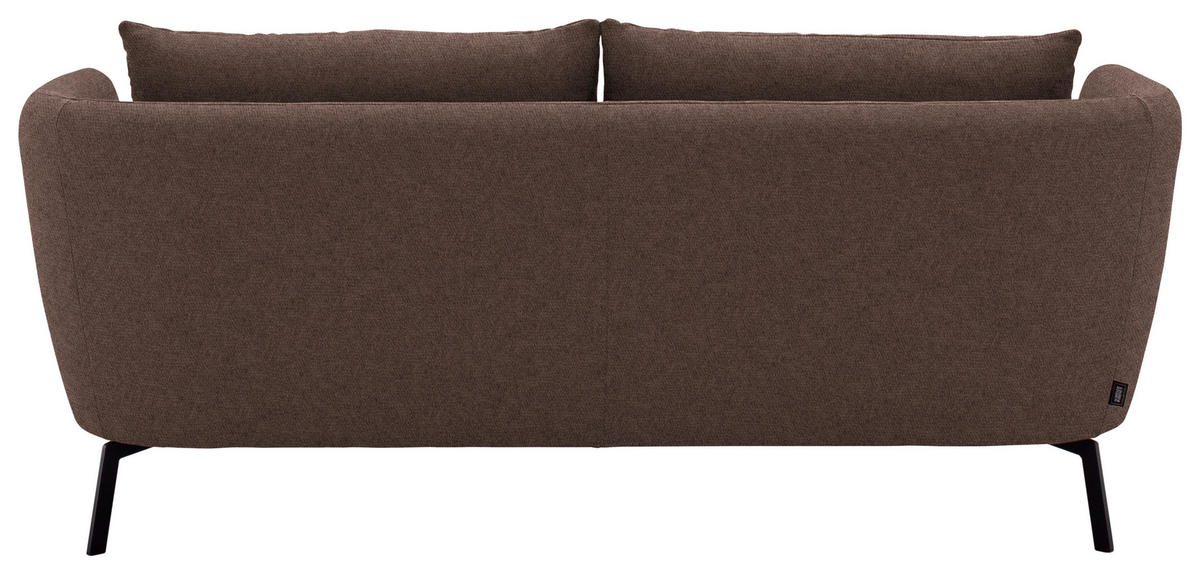 2,5-SITZER  in Flachgewebe Braun  - Schwarz/Braun, Design, Textil/Metall (190/71/91cm) - Schöner Wohnen