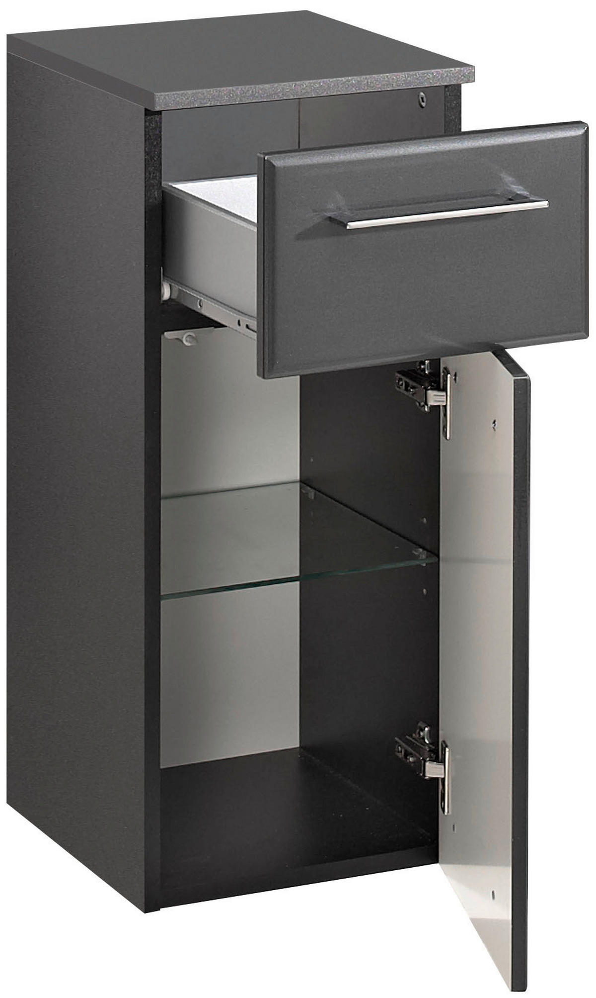 UNTERSCHRANK 30/72/33 cm   - Chromfarben/Anthrazit, Basics, Glas/Holzwerkstoff (30/72/33cm) - Pelipal