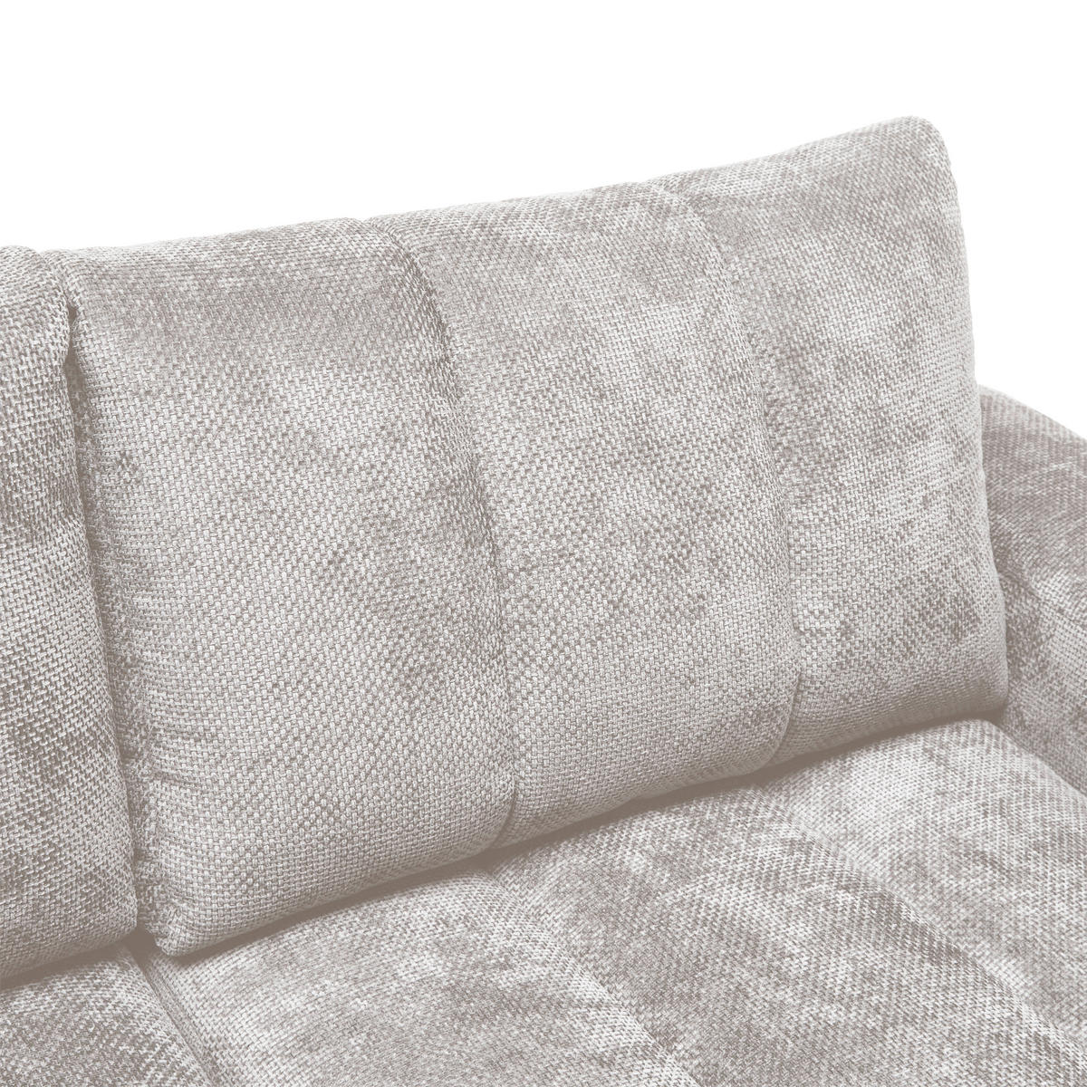 ECKSOFA Flachgewebe Creme  - Schwarz Hochglanz/Creme, Modern, Textil/Metall (166/93/273cm) - MID.YOU