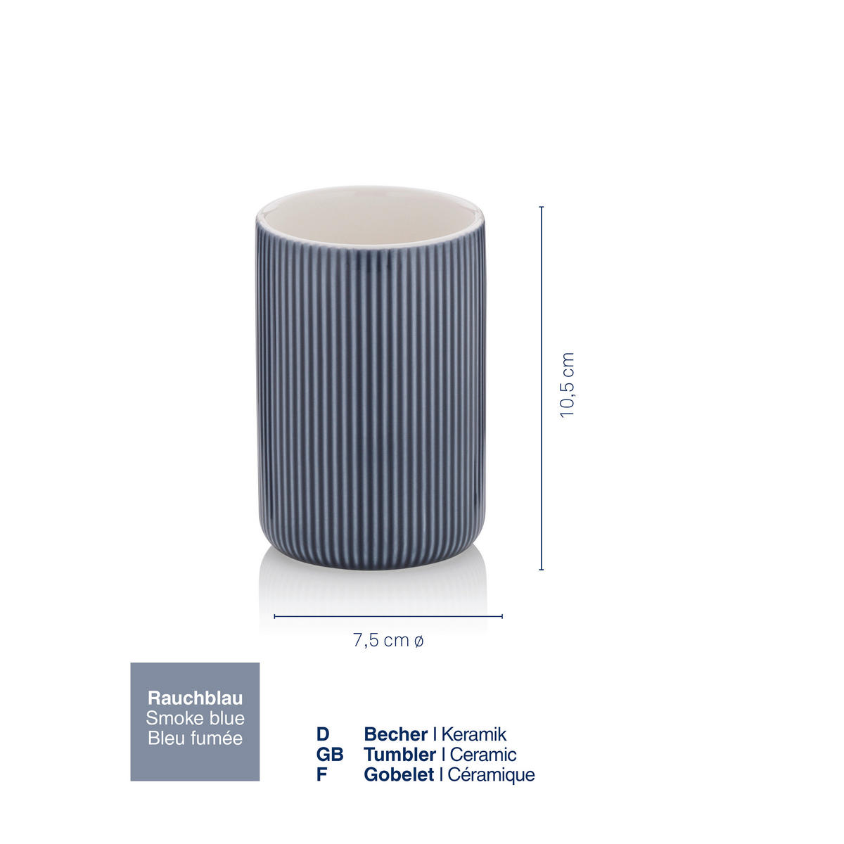 ZAHNPUTZBECHER Keramik  - Basics, Keramik (7,5/10,5cm) - Kela
