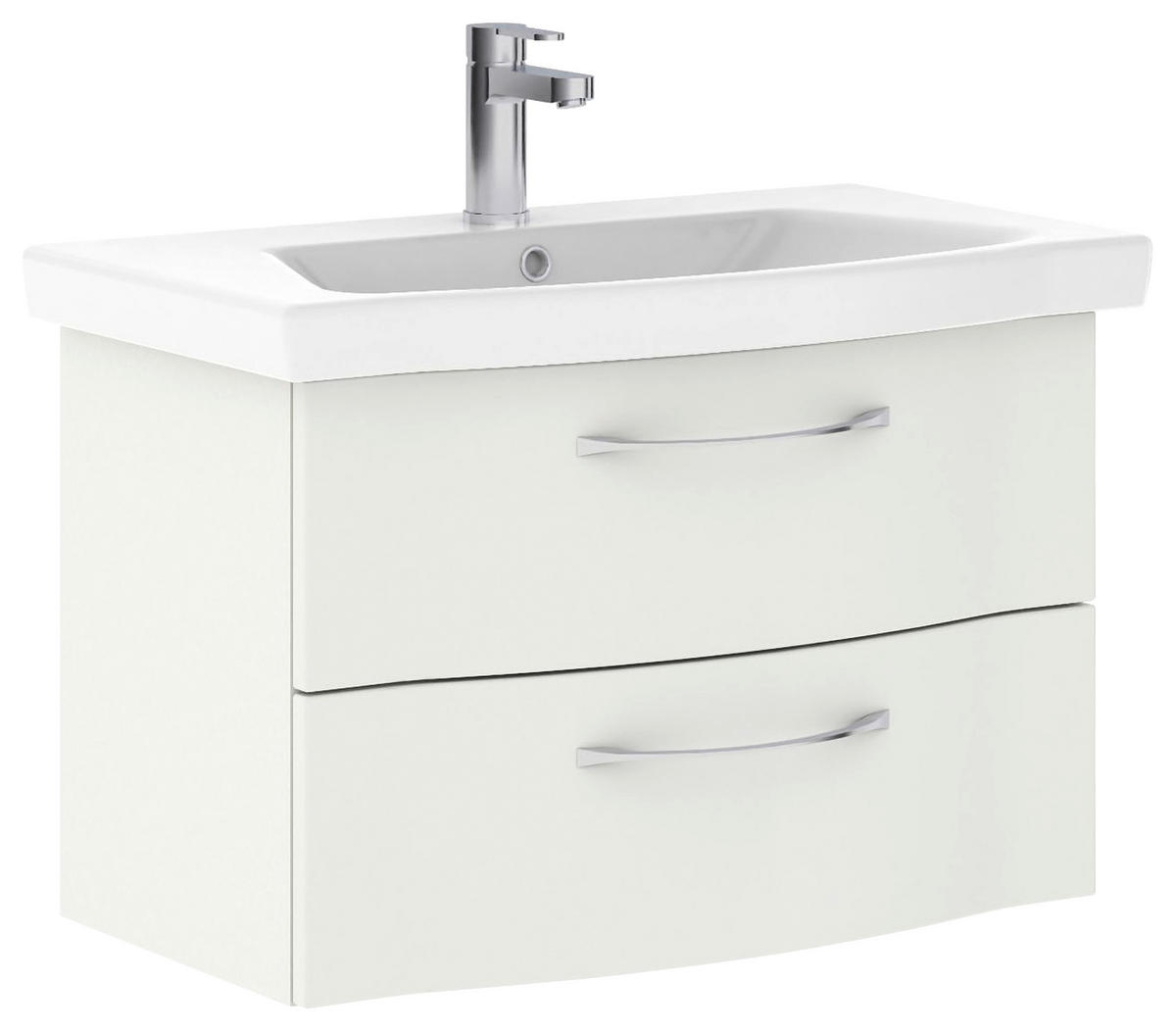 WASCHTISCHKOMBI 82 cm  - Chromfarben/Weiß Hochglanz, KONVENTIONELL, Keramik/Holzwerkstoff (82cm) - Pelipal