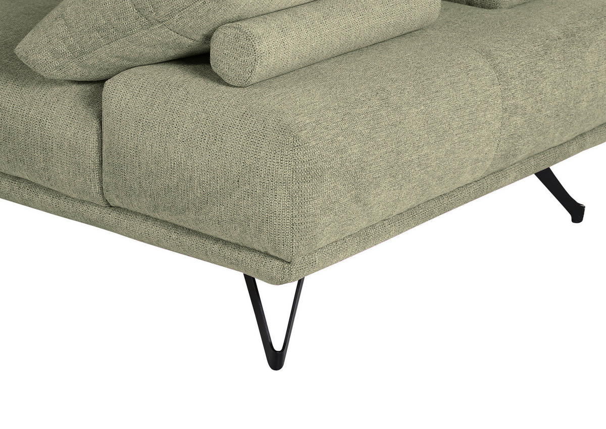 HÖRNSOFFA i flatväv grön  - grön/svart, Klassisk, metall/textil (240/310cm) - MID.YOU