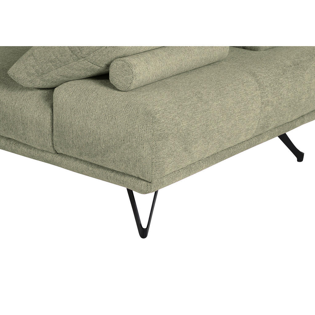 Thumbnail - Carryhome Ecksofa, Grün, Textil, 3-4-Sitzer, Füllung: Schaumstoff, Ottomane links, L-Form, 310x240 cm, seitenverkehrt er...