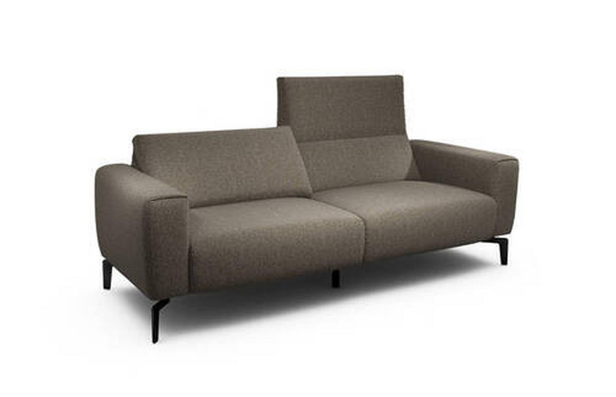 2,5-SITZER in Chenille Braun  - Schwarz/Braun, Design, Textil/Metall (220/86/86-94cm) - SENSOO