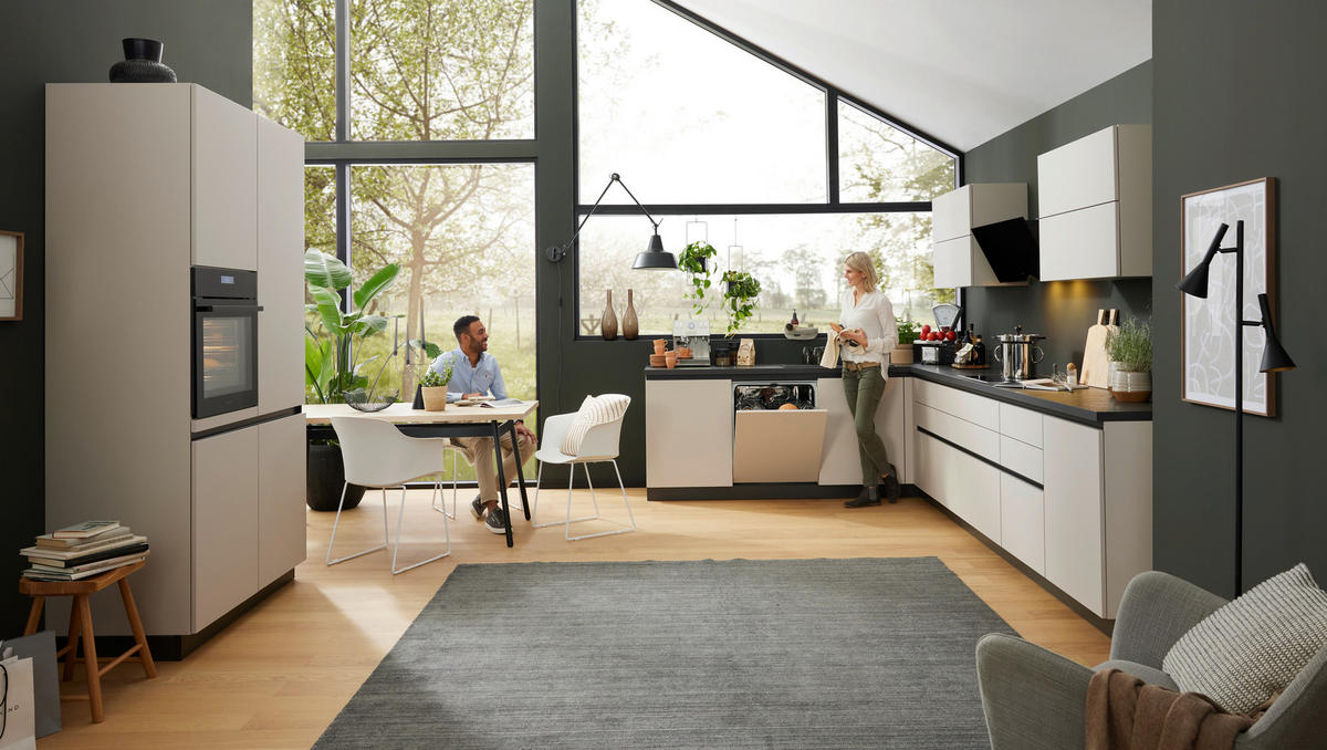 EINBAUKÜCHE   - Kaschmir, Design, Holzwerkstoff - Novel