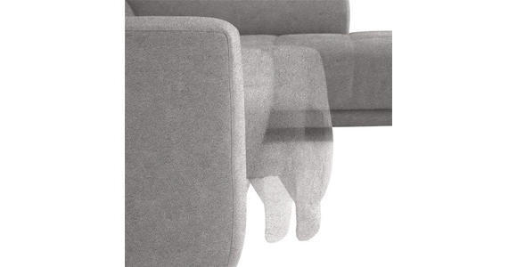 ECKSOFA  in Mikrofaser Hellgrau  301/207 cm  - Hellgrau/Schwarz, Design, Textil/Metall (301/207cm) - Xora