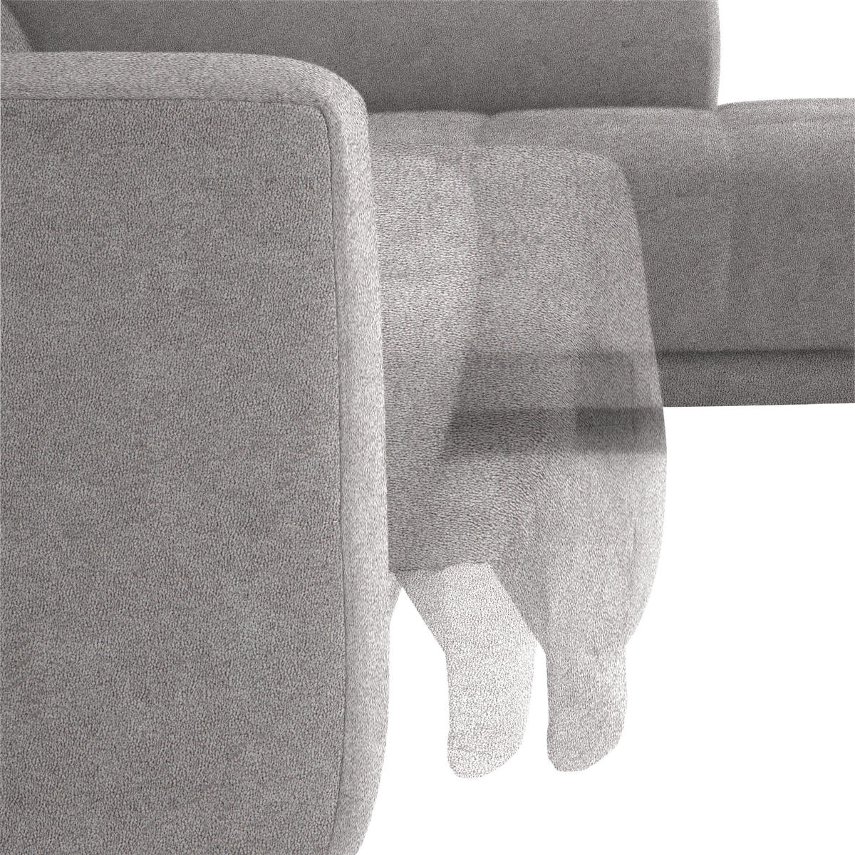 ECKSOFA in Mikrofaser Hellgrau  301/207 cm  - Hellgrau/Schwarz, Design, Textil/Metall (301/207cm) - Xora