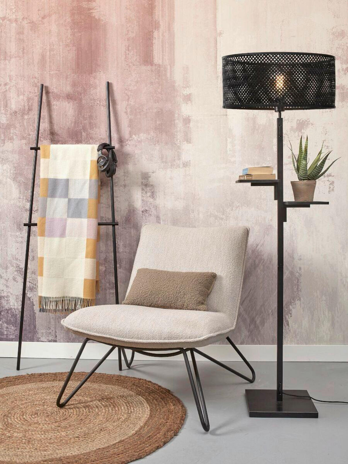 STOJACÍ LAMPA, 50/50/158 cm - černá, Trend (50/50/158cm) - Good & Mojo