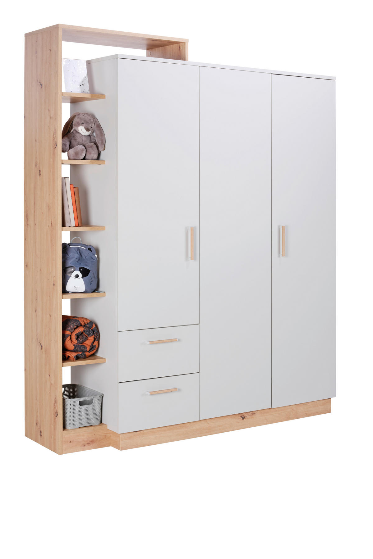 BABYREGAL Leo  - Eichefarben/Schwarz, Trend, Holzwerkstoff/Kunststoff (77/209/40cm) - Jimmylee