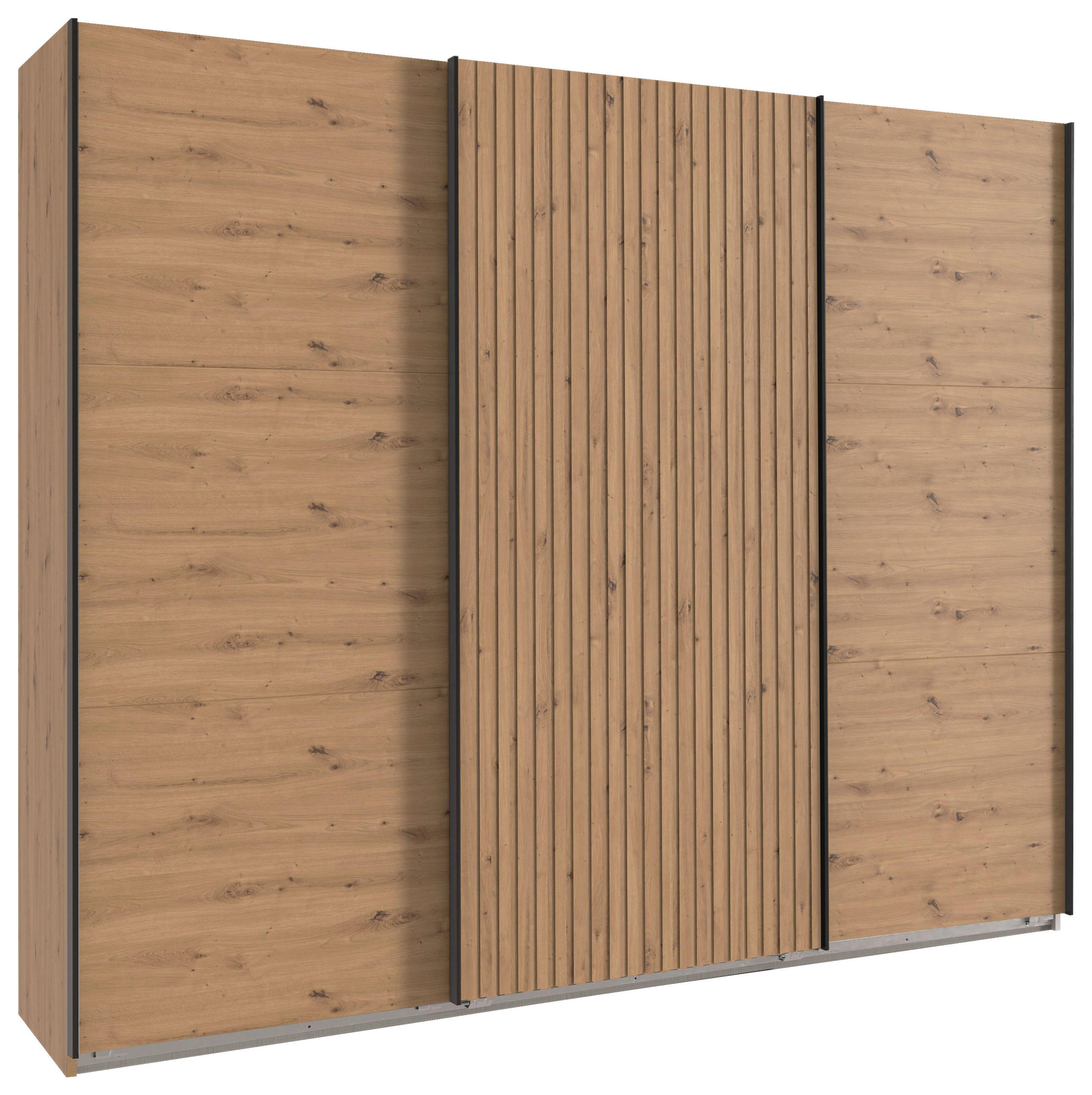 SKŘÍŇ S POSUVNÝMI DVEŘMI, dub artisan, 300/216/65 cm - černá/dub artisan, Moderní, kov/kompozitní dřevo (300/216/65cm) - MID.YOU