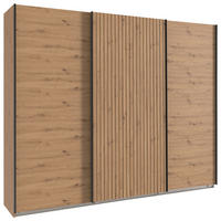 SKRIŇA S POS. DVER. – HOR.VED, dub artisan, 300/216/65 cm - čierna/dub artisan, Modern, kov/kompozitné drevo (300/216/65cm) - MID.YOU