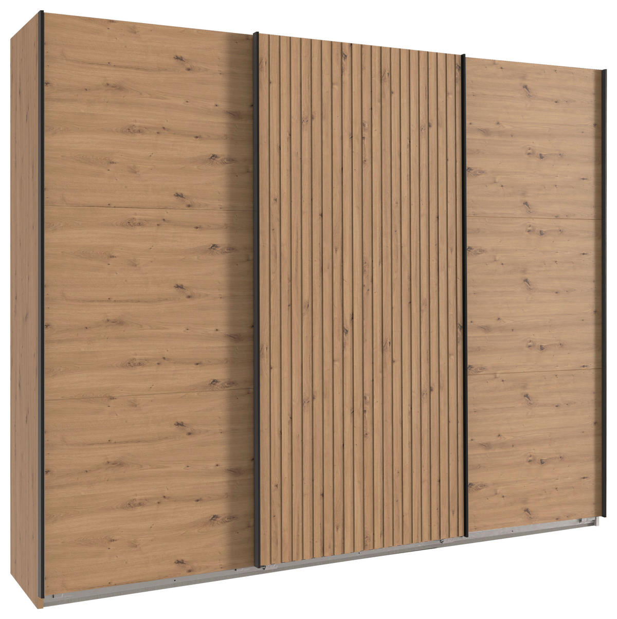 SKRIŇA S POS. DVER. – HOR.VED, dub artisan, 300/216/65 cm - čierna/dub artisan, Modern, kov/kompozitné drevo (300/216/65cm) - MID.YOU