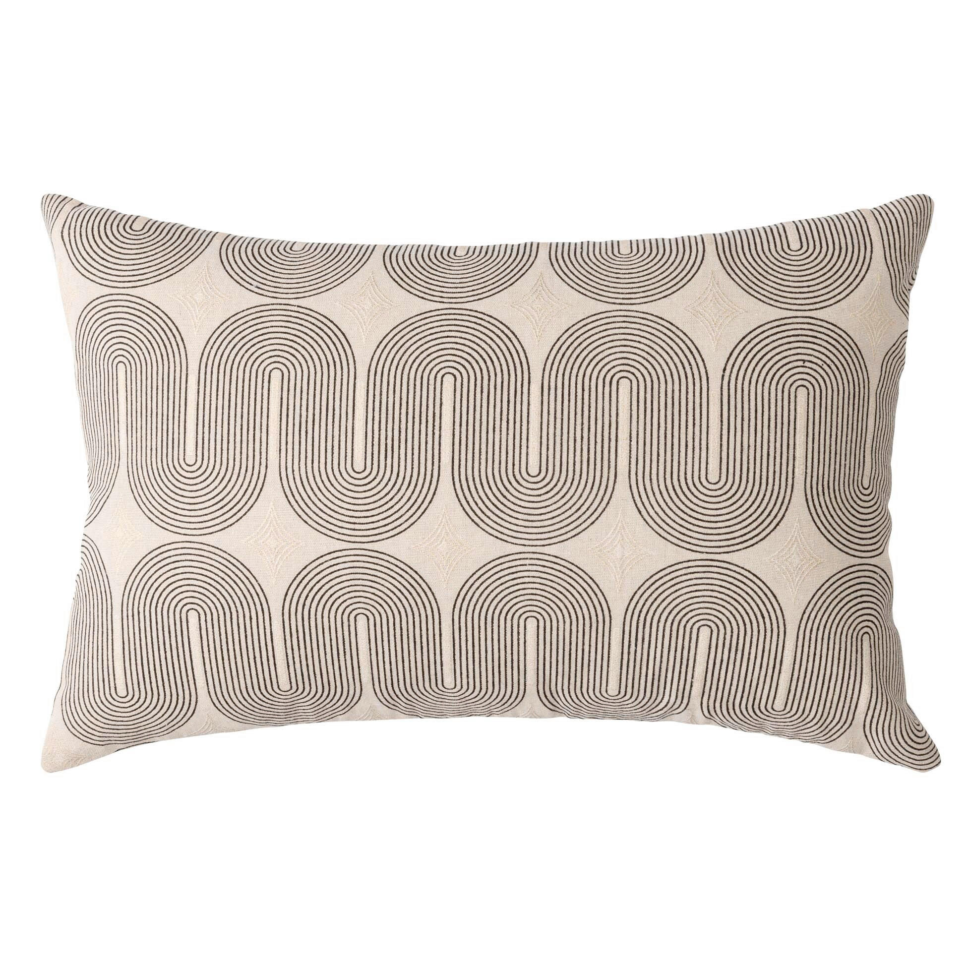 UKRASNI JASTUČIĆ   LOUMEO  - crna/krem, Basics, tekstil (40/60cm)