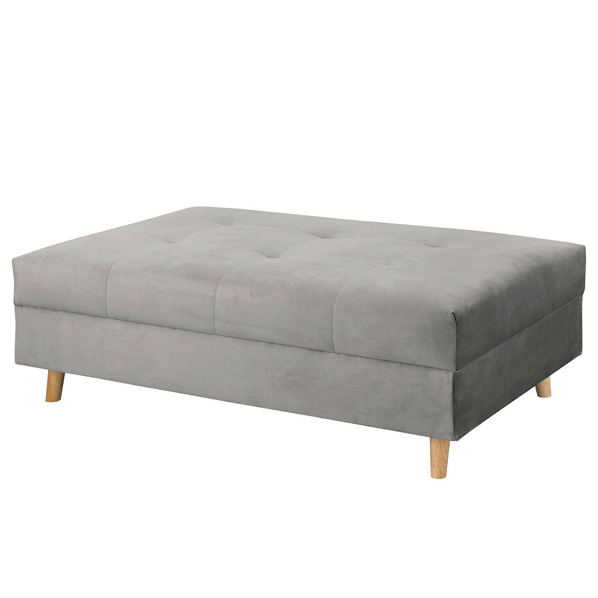 ECKSOFA inkl. Hocker Ariella Grau Samt Rückenkissen, Hocker  - Naturfarben/Grau, Design, Holz/Textil (161/231cm) - Livetastic