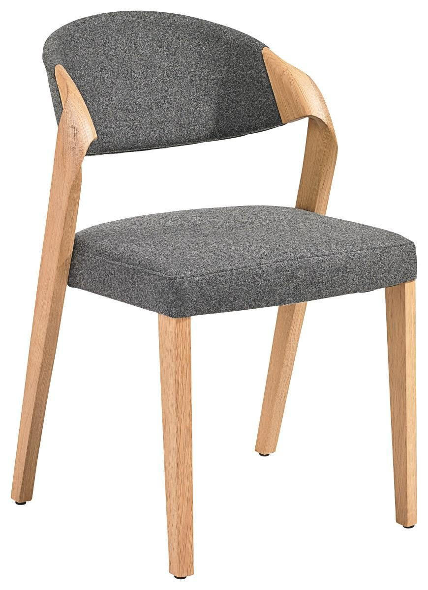 STUHL Grau, Eichefarben Altholz, Eiche massiv  - Eichefarben/Grau, Design, Holz/Textil (53/82/57cm) - Voglauer
