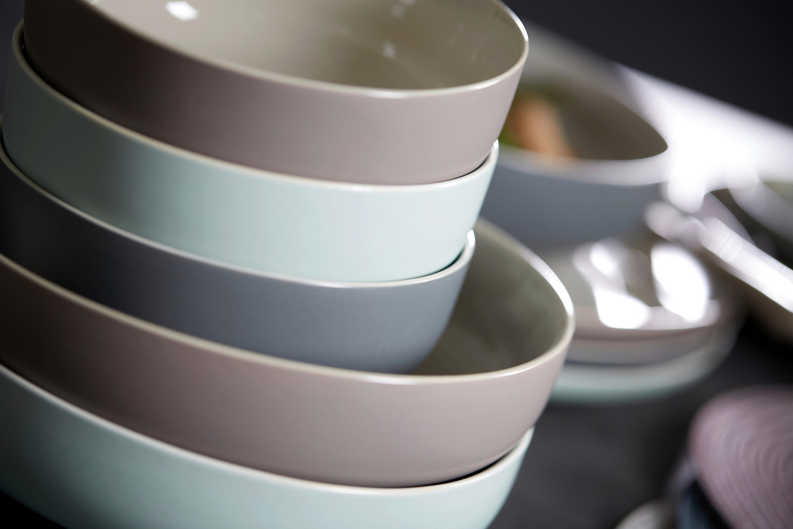 MÜSLISCHALE Jasper 14 cm  - Weiß/Mintgrün, Design, Keramik (14cm) - Ritzenhoff Breker