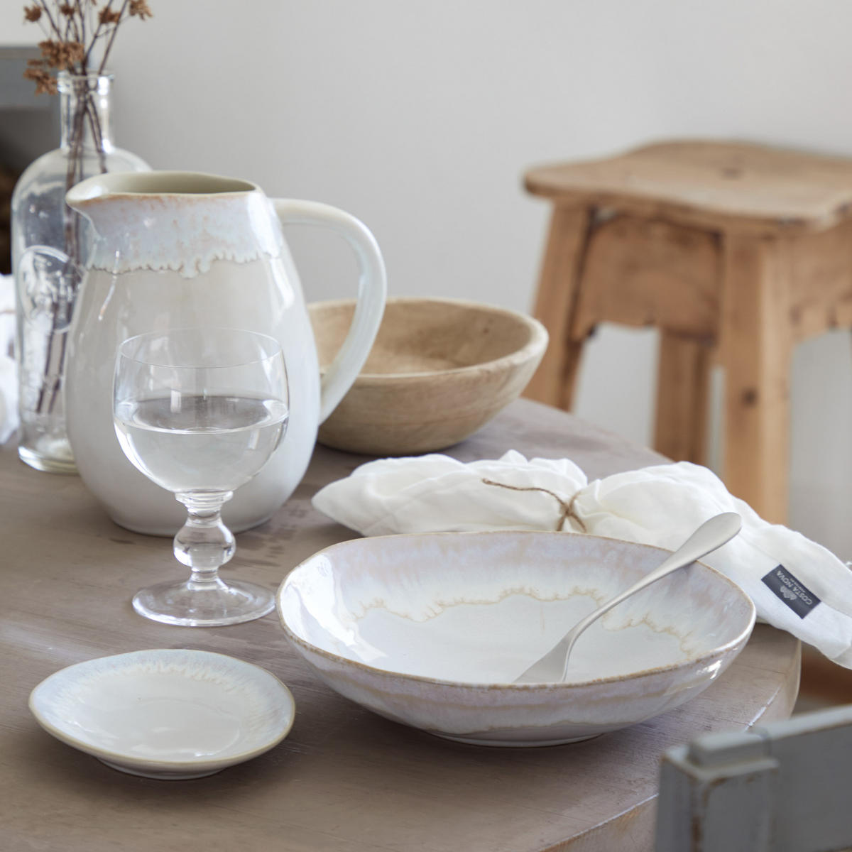SUPPENTELLERSET Weiß Hochglanz, Perlmutt 6-teilig Feinsteinzeug BRISA  - Weiß Hochglanz/Perlmutt, Basics, Keramik (23cm) - Costa Nova